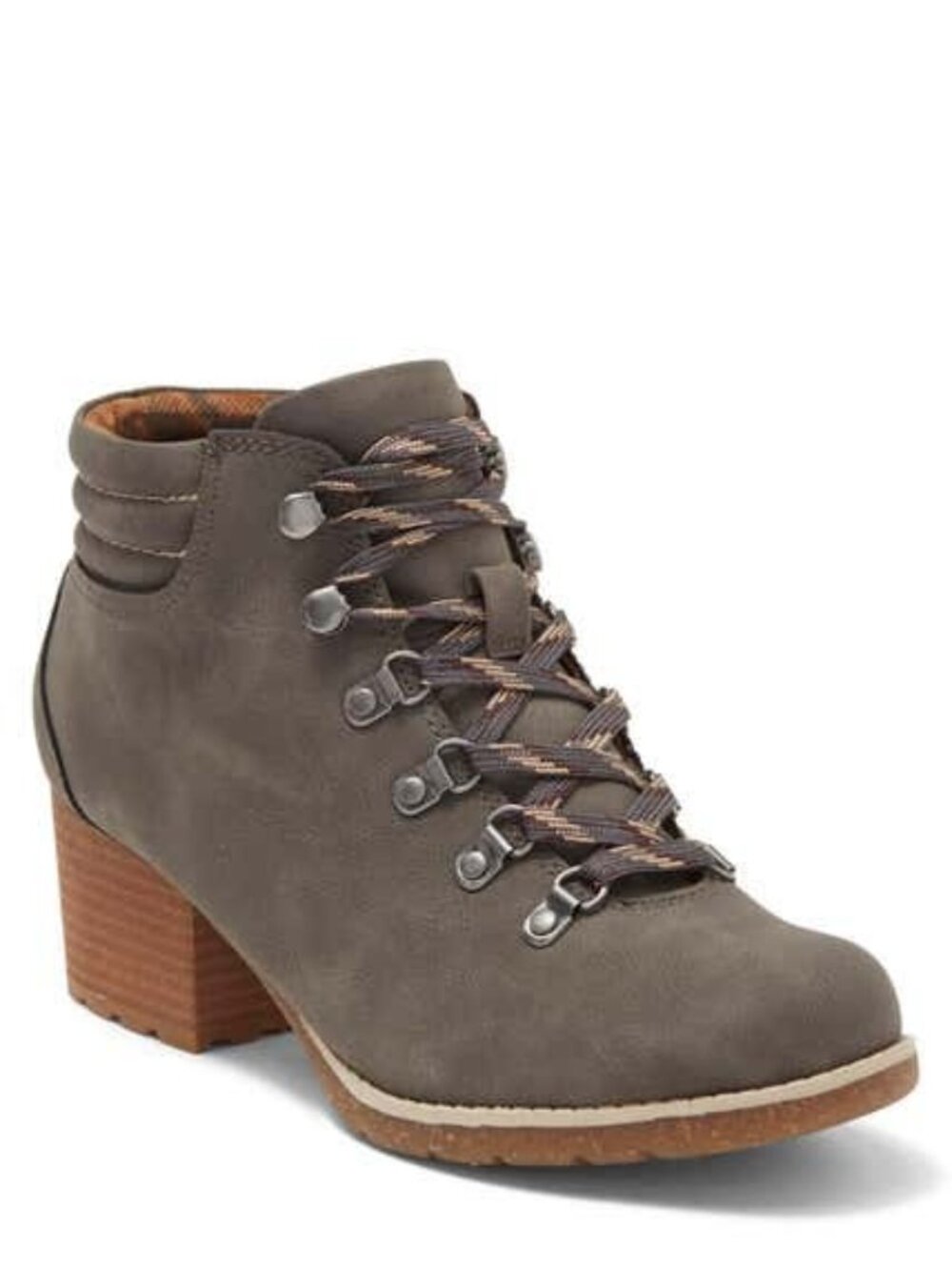 BOC by Born Alder Boots Lace Up Heel Booties Light Gray Nubuck Size 9 NEW